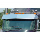 Kenworth Curved Windshield 10 Inch Drop Visor - Fits W900, T300, T400, T600, T800 (1989-2016) - Stainless Steel by Roadworks