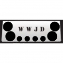 "Universal 12 Inch Rear Center Panel - Stainless Steel with WWJD, 4" & 2" Light Holes, Fits Most Trucks"