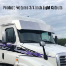 Freightliner Cascadia 2008 Through 2013 Stainless Steel Sun Visor With 10 3/4 Inch Light Cutouts