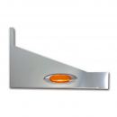 Peterbilt 379 63 Inch Sleeper Extension Panel with 2 Amber G4 Marker LEDs and Stainless Steel Finish