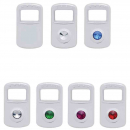 Chrome Rocker Switch Cover for 2006+ Peterbilt with Diamond - Blue, Clear, Green, Purple, Red - Set of 3 - United Pacific