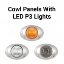 Peterbilt 389 2007-2009 Notched 3 Inch Cowl Panels with 8 P3 LED Lights