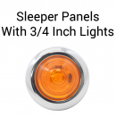 Peterbilt 567/579 Sleeper Panels with 10 Round LED Lights, 80"x2.5", 6" Spacing