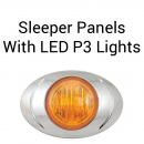 Peterbilt 63x3 Sleeper Panels with 9 P3 LED Lights, 6 Inch Spacing