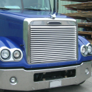 29 1/4" x 43 3/4" Stainless Steel Grille Insert With Louvered Bar For Freightliner Coronado