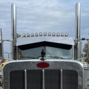 13" x 9" Stainless Steel Standard Cab Bowtie Visor For Peterbilt 379