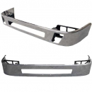 12" Clad Aluminum Aero Bumper for Volvo VLN II with or without fog light cutouts, stainless steel, vented, includes mounting brackets. Made in North America.