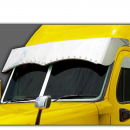 Freightliner Cascadia 18 Inch Twisted Drop Visor with 20 Light Holes - Condo & Mid Roof