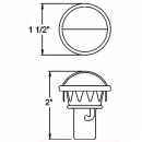 1 1/2 Inch Round Mini License Light With .180 Male Bullet Plugs And Leads