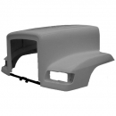 "TPHD Fiberglass Hood Shell for Freightliner FLD120 SBA - 47 1/4" Top Width, 60 1/2" Length, 95" Front Width, Includes Hinge Bar"