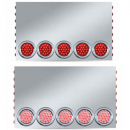 20" 304 Stainless Steel LED Rear Center Panel with 5 Red 4" LEDs and 16 Red 3/4" LEDs, Waterproof IP67, DOT Compliant