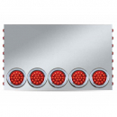 20" 304 Stainless Steel LED Rear Center Panel With (5) 4" Red LEDs And (16) 3/4" Red LEDs 