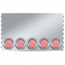 20" 304 Stainless Steel LED Rear Center Panel With (5) 4" Red LEDs And (16) 3/4" Red LEDs 