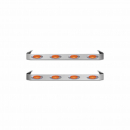 Peterbilt 379 48 Inch Sleeper Panels with 8 Amber G4 Marker LEDs, Stainless Steel, Fits 1993-2007 Models