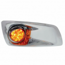 Chrome Plastic Kenworth T660 Front Bumper Light Bezel - Passenger Side Amber with Visor (UP42746)