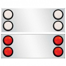 Rear Frame Filler Panel with Four 4-Inch Round Red LEDs for Enhanced Visibility