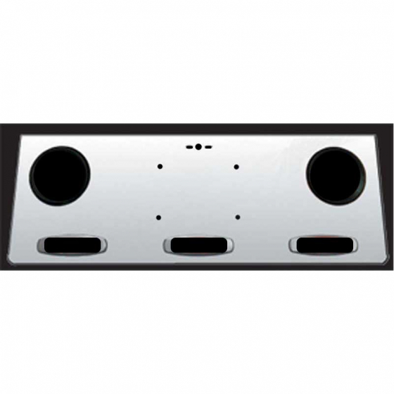 Universal 12 Inch Rear Center Panel - Stainless Steel with Light Holes - Fits Most Trucks - Roadworks 1 Year Warranty