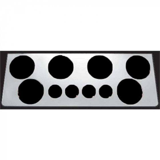 Universal 12 Inch Rear Center Panel - Stainless Steel - 6x4" & 4x2" Light Holes - Fits Most Trucks - Roadworks 1 Year Warranty