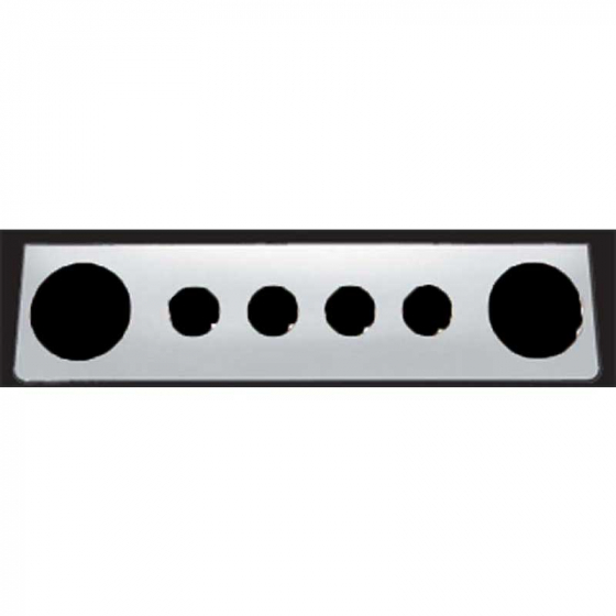 Universal 8 Inch Rear Center Panel - Stainless Steel - 2x4" & 4x2" Light Holes - Fits Most Trucks