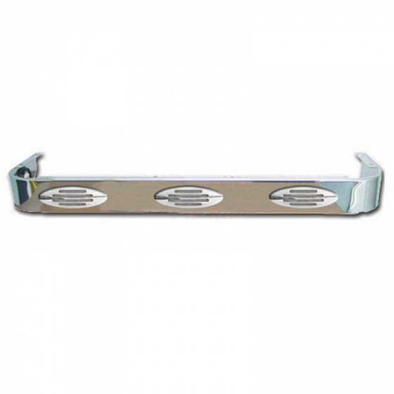 Peterbilt 379 36 Inch Sleeper Panels with 6 Amber Flatline Marker LEDs, Stainless Steel, Fits 1993-2007 Models