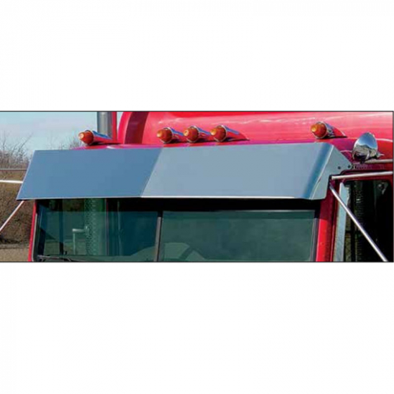 Roadworks Freightliner Classic/FLD Blind Mount Flat Top Drop Visor - Replaces Factory Stainless Visor - Part #RW25000