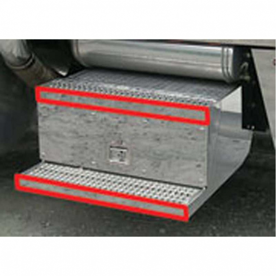 Peterbilt 379 Tool & Battery Box Trims - Stainless Steel Step Kit - 1 Year Warranty - Fits Non DPF Box - 2 Pieces