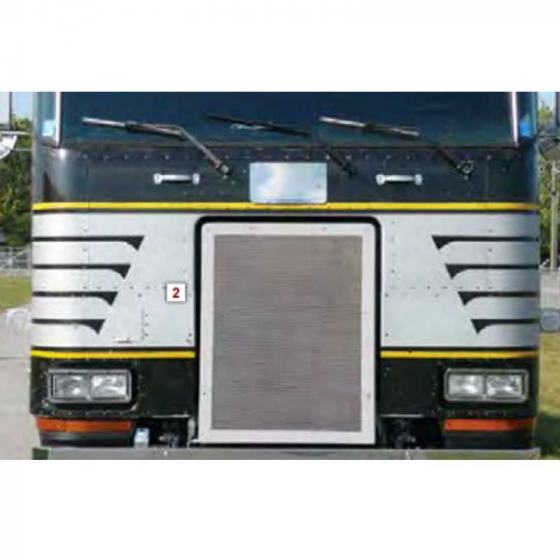 Peterbilt 362 Cabover Punched Grill Insert, Stainless Steel, Fits 1981-2016 Models, Roadworks, 31.25x39.75