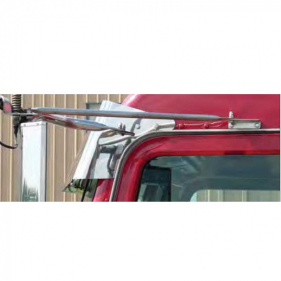 Peterbilt 2005+ Blind Mount 10.5 Inch or Bow-Tie Darwin Visor - Side View - Stainless Steel