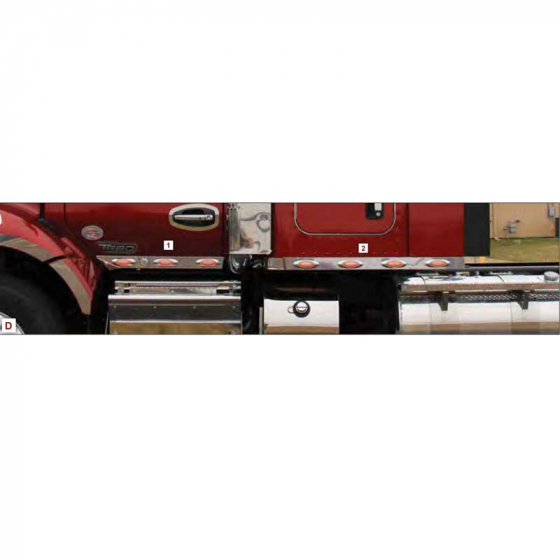 Kenworth T680/T880 52" Sleeper Extensions Dual Stacks - 14 Bulls-Eye or 8 Two Inch Holes