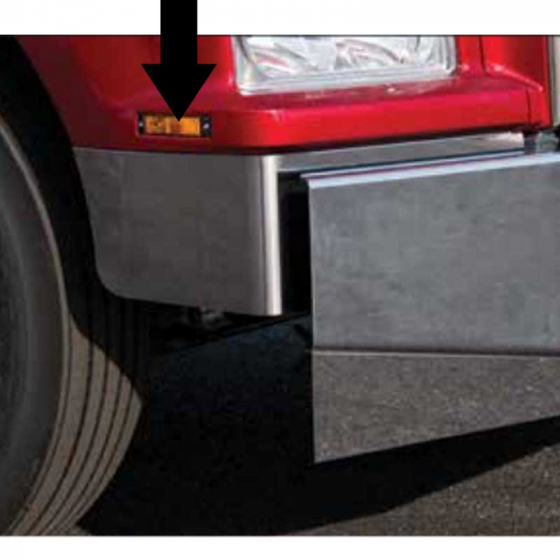 Stainless Steel Kenworth T880 Lower Fender Behind Bumper Trim - 2 Options Available