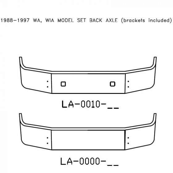 Chrome Steel Bumper for 1988-1997 Volvo WA, WIA Set Back Axle - Customizable Options Available