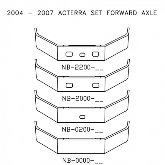 Chrome Steel Bumper for 2004-2007 Sterling Acterra Set Forward Axle - Customizable Options Available