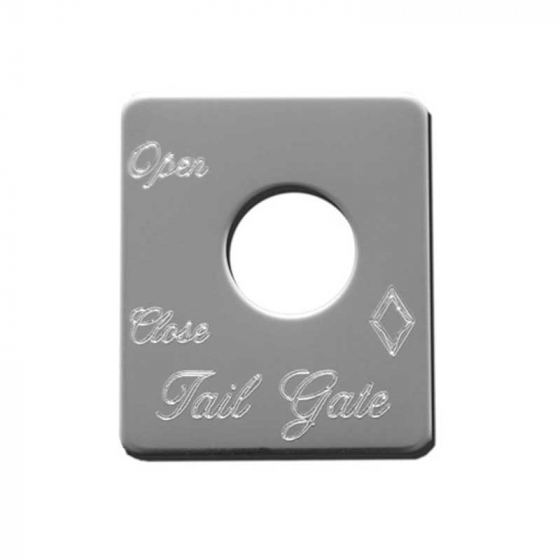 Stainless Steel Tail Gate Switch Plate for 2005 and Older Peterbilt 359/370 Models