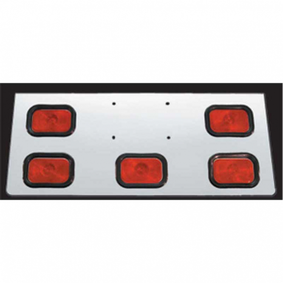 Universal 14 Inch Rear Center Panel - Stainless Steel with 5 Rectangle and Plate Holes - Fits Various Truck Models