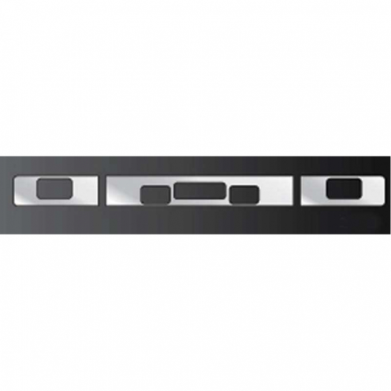 Freightliner FLD 3 Piece Bumper Inserts with 2 Steps, Tow Pin, and Fog Light Holes - Roadworks Bumper Trim