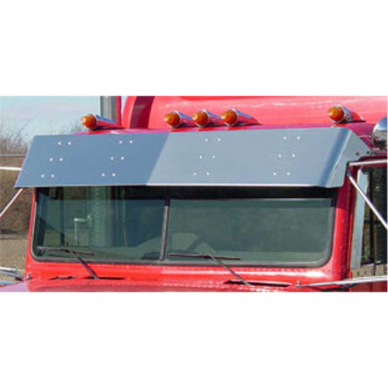 Freightliner Classic FLD 10-inch Flat Top Visor with Cab Mount Mirrors - Roadworks Drop Visor Replacement