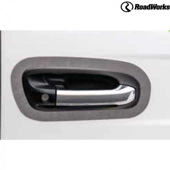 Peterbilt 567 Door Handle Trims by Roadworks - 430 Stainless Steel, Pair, Fits Most Models, 1-Year Warranty