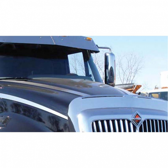 Trux International Prostar Upper Hood Trim, Stainless Steel, 3M Tape Install, Sold in Pairs, Fits Most Prostar Models