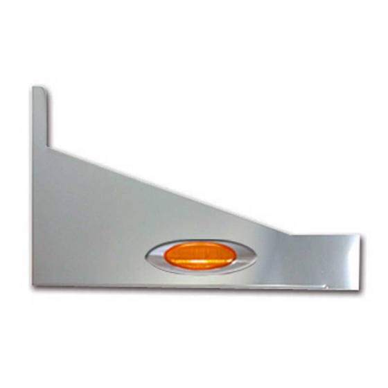 Peterbilt 379 70 Inch Sleeper Extension Panel with 2 Amber Marker LEDs, Stainless Steel, Fits 1993-2007 Models