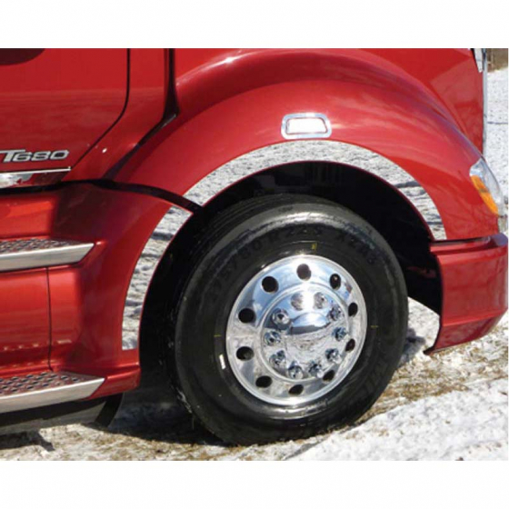 Kenworth T680 Fender Wheel Well Trim 2013+ Stainless Steel, With/Without Fairings, Trux 05132015KRS