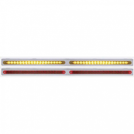 Stainless Steel Light Bracket with Two 19 LED 12 Inch Reflector Light Bars - Fits Most Truck Models