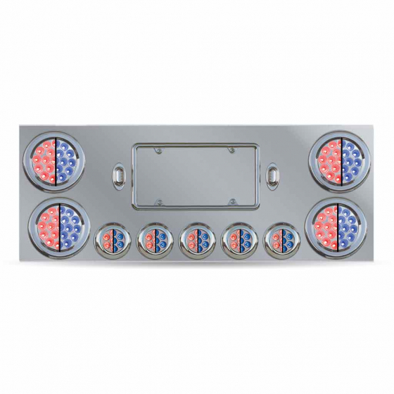 Rear Center Panel with 4-Inch and 2-Inch Red to Blue Dual Revolution LED Lights