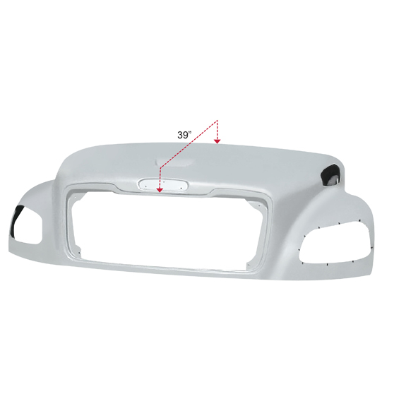 Freightliner M2 106/112 39 Inch Fiberglass Hood Without Bezel Slots - Fits 2003 & Newer Models