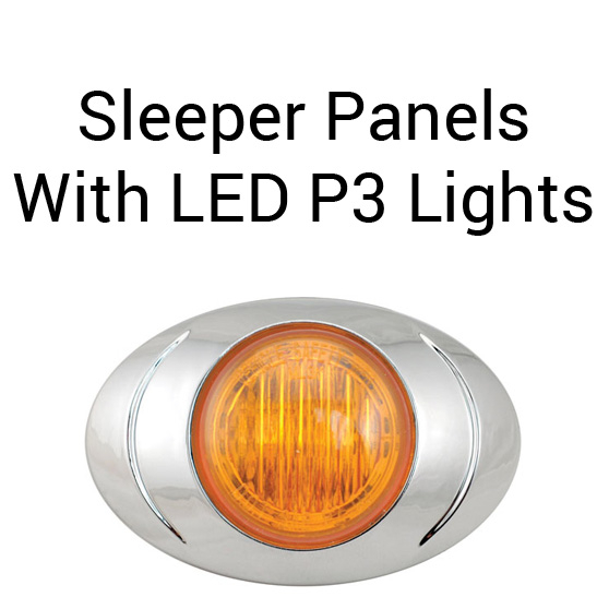 Peterbilt 63x3 Sleeper Panels with 9 P3 LED Lights, 6 Inch Spacing