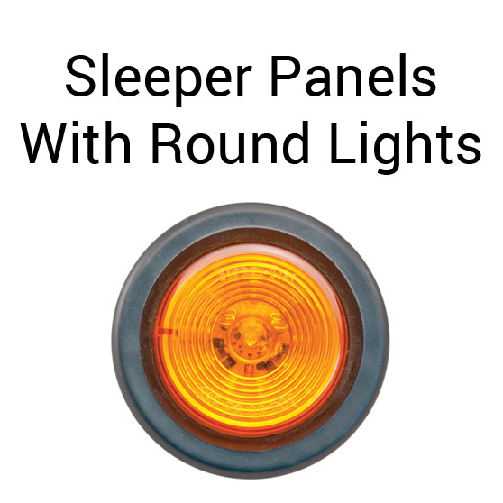 Peterbilt 36x3 Sleeper Panels with 5 Round 2 Inch Lights, 6 Inch Spacing