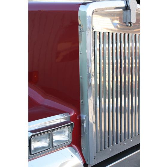 37 3/8" x 6" Stainless Steel L-Hood Replacement Hood Post For Kenworth W900L