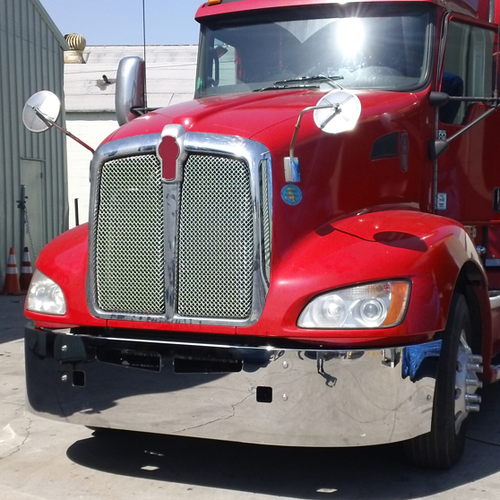 18" Stainless Steel Bumper With Fog, Tow And Hitch Cutouts For Kenworth T660