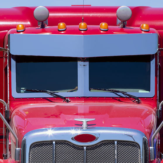 14" Stainless Steel Drop Visor For Peterbilt 359