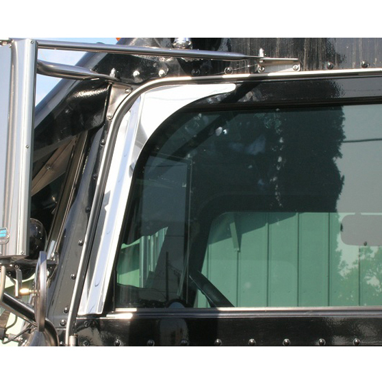 Peterbilt 379-389 Stainless Door Window Deflector