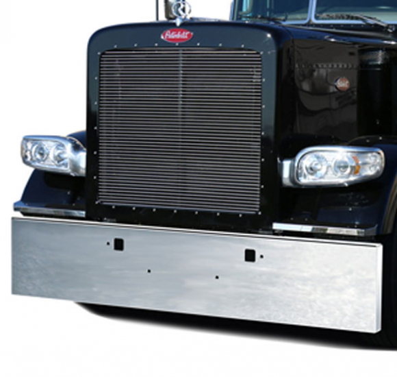 Peterbilt 389 Heavy Duty Chrome Bumper with Tow Hole - 7 Gauge Standard Mount